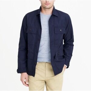 J.Crew Men's Navy Utility Button Down Jacket Raincoat XSmall Classic Outdoor New